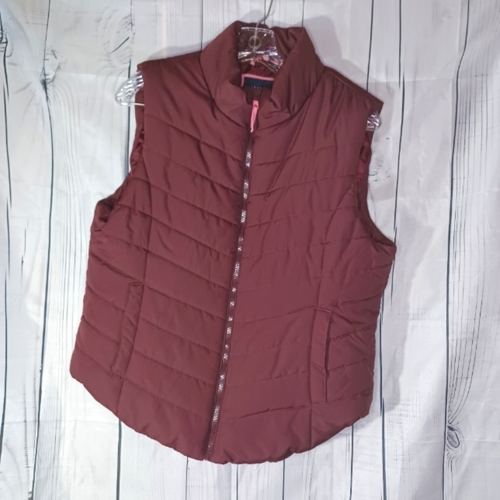 Aeropostale gorpcore maroon quilted full-zip casual puffer vest